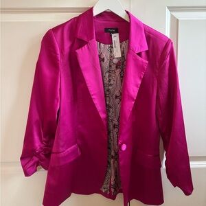 Hot Pink Satin Blazer